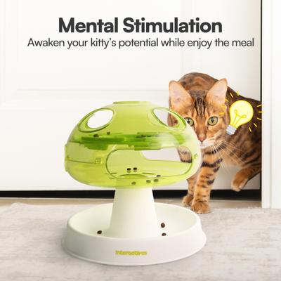 Show full view: allforpaws Interactives Mushroom Puzzle Cat Toy, Green slide 4 of 9