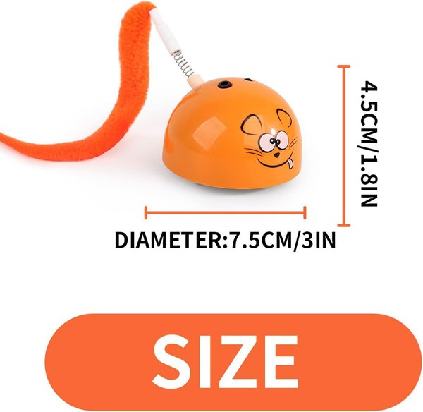 allforpaws Modern Cat Thrill Jumping Ball Cat Toy, Orange