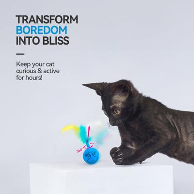 Show full view: allforpaws Modern Cat Dizzy Spinner Cat Toy, Blue slide 4 of 9