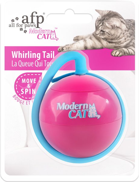 allforpaws Modern Cat Whirling Tail Cat Toy, Rose Red