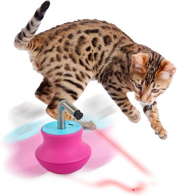 Show full view: allforpaws Modern Cat Laser Gyro Cat Toy, Rose Red slide 9 of 11
