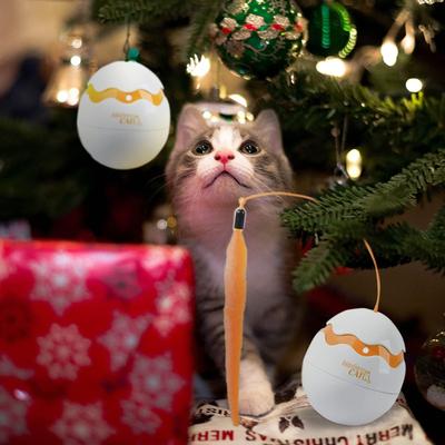 Show full view: allforpaws Modern Cat Dino Egg Spinner Cat Toy, White/Orange slide 5 of 10