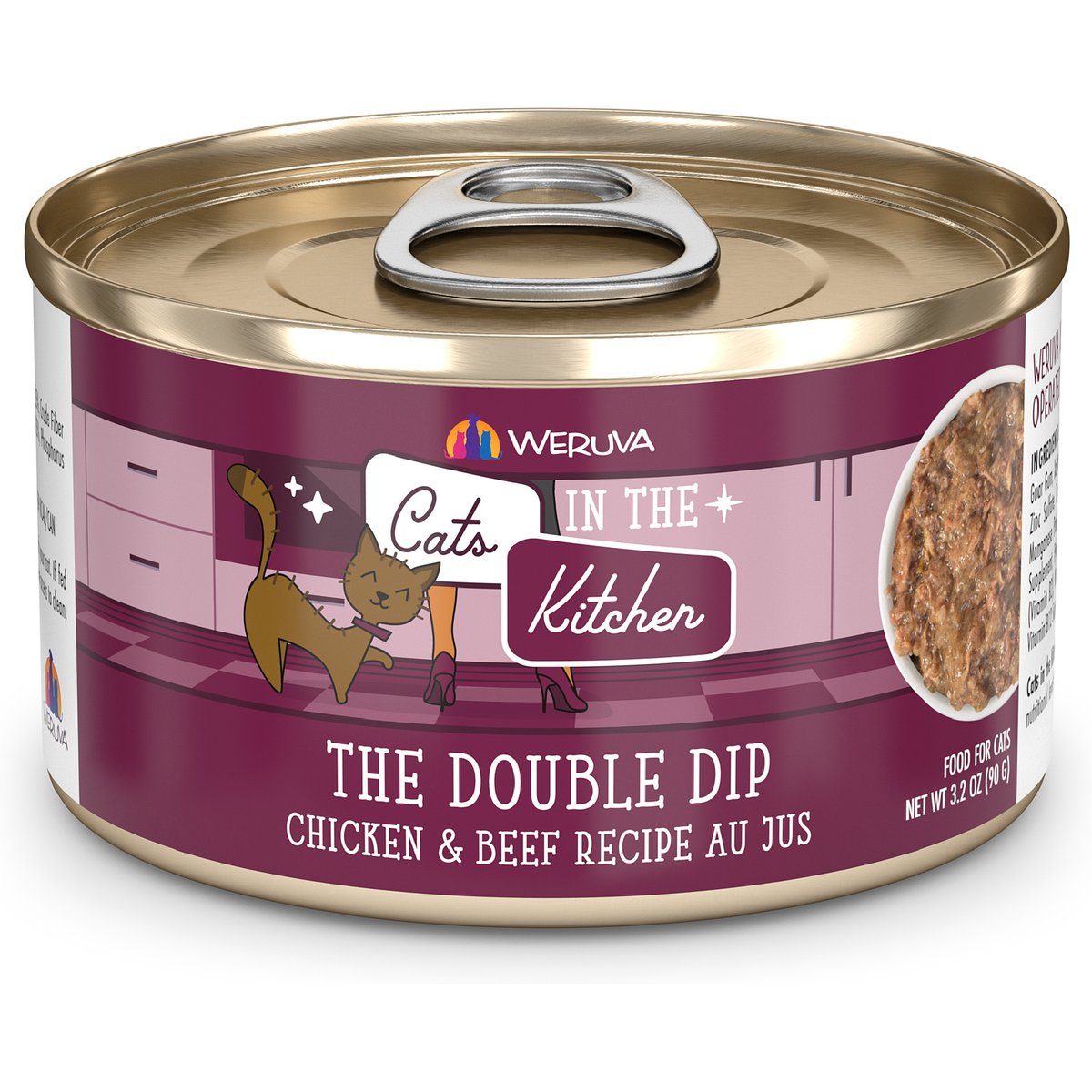 Weruva Chicken & Beef Au Jus Cat Food, 3.2-oz, case of 24