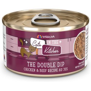 Weruva Cats in the Kitchen The Double Dip Chicken & Beef Au Jus Grain-Free Canned Cat Food, 3.2-oz, case of 24