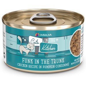 Weruva Cats in the Kitchen Funk In The Trunk Chicken in Pumpkin Consomme Grain-Free Canned Cat Food, 3.2-oz, case of 24