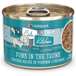 Weruva Cats in the Kitchen Funk In The Trunk Chicken in Pumpkin Consomme Grain-Free Canned Cat Food, 6-oz, case of 24