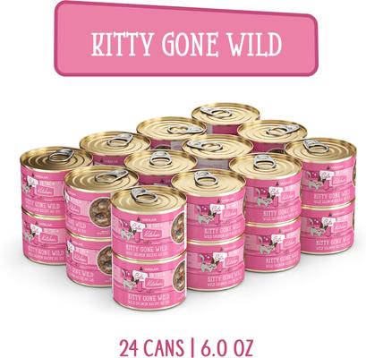 Show full view: Weruva Cats in the Kitchen Kitty Gone Wild Salmon Au Jus Grain-Free Wet Cat Food, 6-oz, case of 24 slide 3 of 13