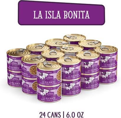 Show full view: Weruva Cats in the Kitchen La Isla Bonita Mackerel & Shrimp Au Jus Grain-Free Canned Cat Food, 6-oz, case of 24 slide 3 of 13