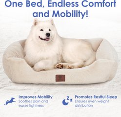 American Kennel Club Cuddler Low Profile Entrance Dog Bed, Beige, 30-in slide 2 of 7