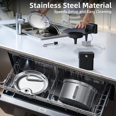 Show full view: Casfuy SY-W08L Cordless Smart 3-Mode Stainless Steel Cat Water Fountain, 119-oz slide 8 of 10