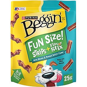 Beggin' Purina Beggin' Strips & Stix Bacon & Peanut Butter Flavor Soft & Chewy Dog Treats, 25-oz pouch