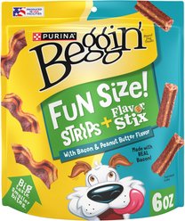 Beggin' Purina Beggin' Strips & Stix Bacon & Peanut Butter Flavor Soft & Chewy Dog Treats, 6-oz pouch
