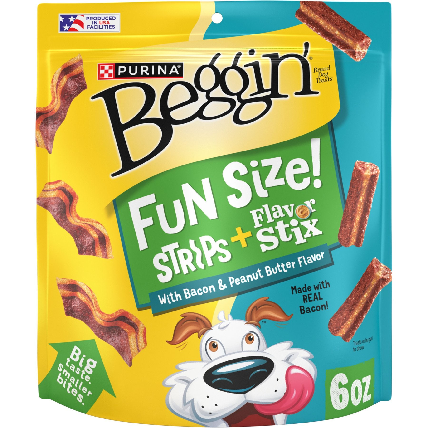 Beggin' Purina Beggin' Strips & Stix Bacon & Peanut Butter Flavor Soft & Chewy Dog Treats, 6-oz pouch