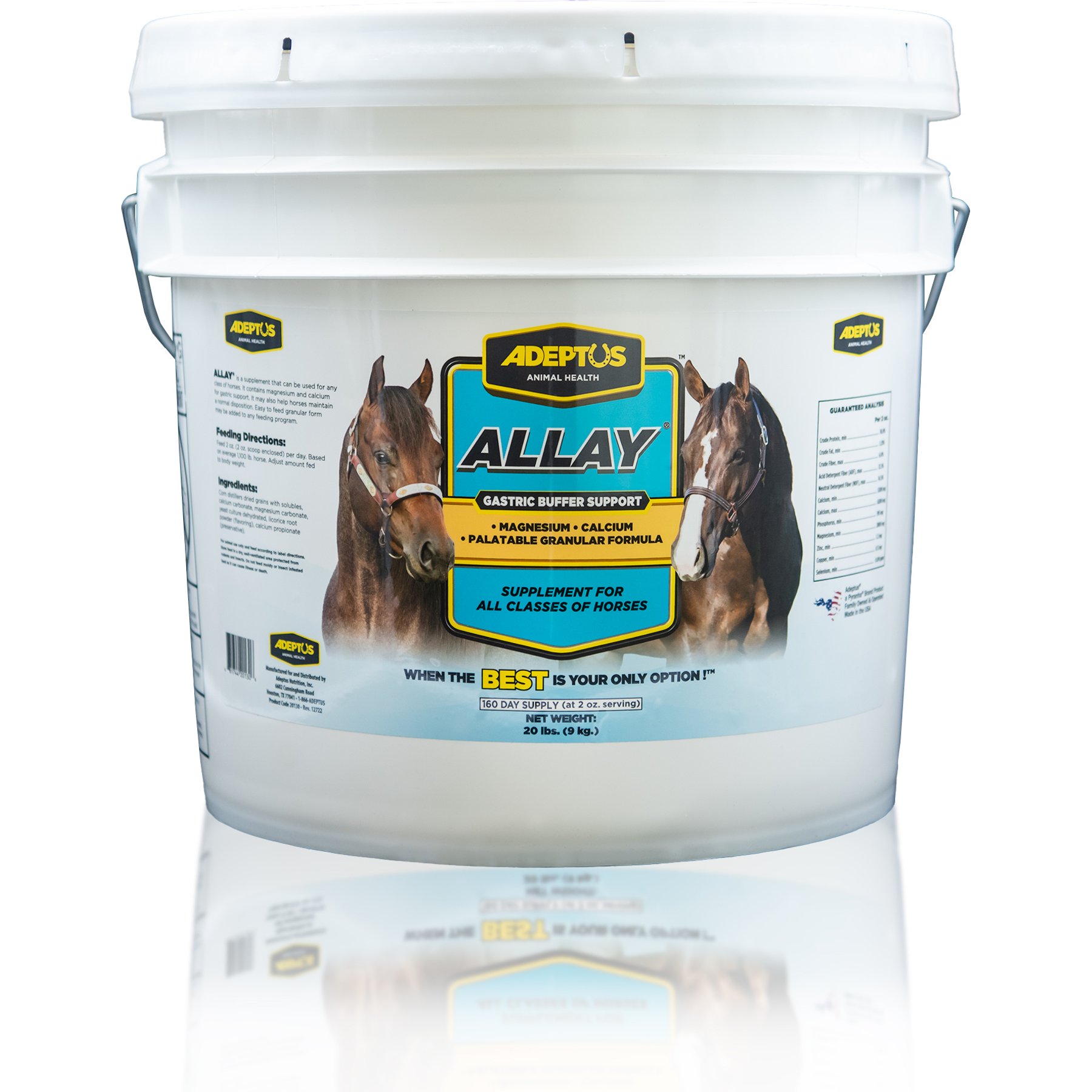 Adeptus Allay Buffers Digestion & Calms Powder Horse Supplement, 20-lb tub