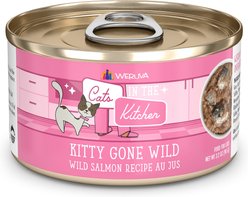 Weruva Cats in the Kitchen Kitty Gone Wild Salmon Au Jus Grain-Free Wet Cat Food, 3.2-oz, case of 24