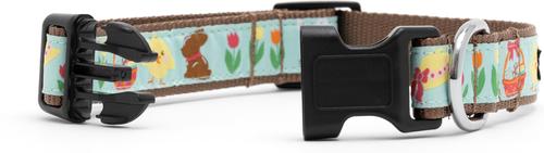 Show full view: The Worthy Dog Hoppy Easter Dog Collar, Blue, Medium: 11 to 17-in neck, 1-in wide slide 3 of 4