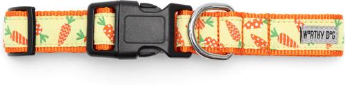 Show full view: The Worthy Dog Crazy Carrots Dog Collar, Green, Small: 8 to 14-in neck, 5/8-in wide slide 3 of 3