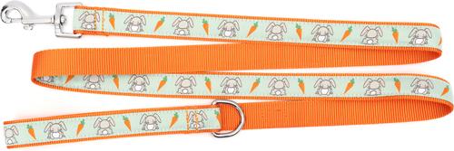Show full view: The Worthy Dog Bunnies Dog Lead, Mint Green, Small: 5-ft long, 5/8-in wide slide 3 of 3