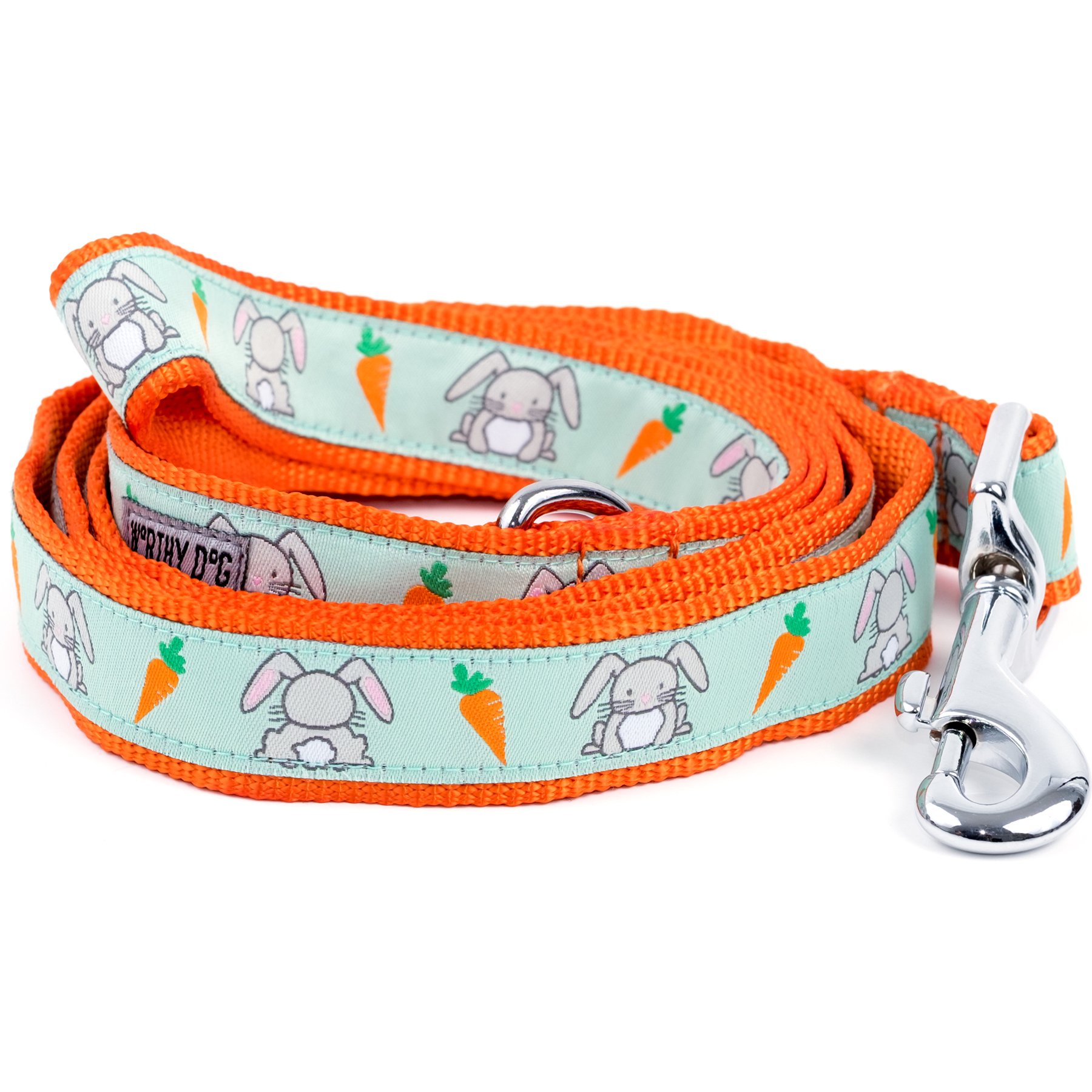 The Worthy Dog Bunnies Dog Lead, Mint Green, Small: 5-ft long, 5/8-in wide
