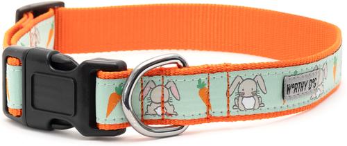 Show full view: The Worthy Dog Bunnies Dog Collar, Mint Green, Large: 14 to 20-in neck, 1-in wide slide 4 of 4