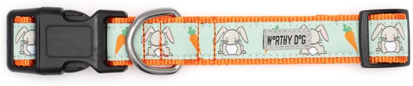 The Worthy Dog Bunnies Cat Collar, Mint Green, 9 to 11-in neck, 1/2-in wide