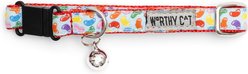 The Worthy Dog Jelly Beans Cat Collar, Blue, 9 to 11-in neck, 1/2-in wide slide 2 of 3