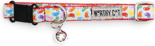Show full view: The Worthy Dog Jelly Beans Cat Collar, Blue, 9 to 11-in neck, 1/2-in wide slide 4 of 4