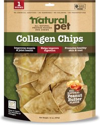 Natural Pet Collagen Chips Natural Dog Chew Treats, 16-oz bag