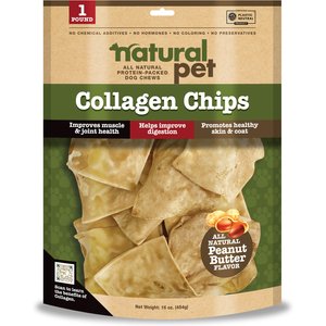 Natural Pet Collagen Chips Natural Dog Chew Treats, 16-oz bag