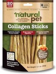 Natural Pet Collagen Twists Stix Natural Dog Chew Treats, 20 count