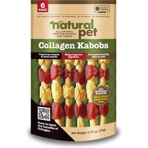 Natural Pet Collagen Kabobs Natural Dog Chew Treats, 6 count