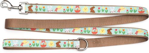 Show full view: The Worthy Dog Hoppy Easter Dog Lead, Blue, Large: 5-ft long, 1-in wide slide 3 of 4