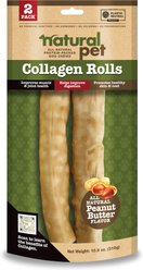 Natural Pet Collagen Rolls 9 to 10-inch Natural Dog Chew Treats, 10.5-oz bag