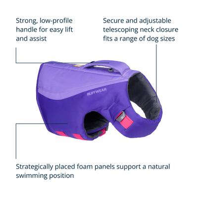 Show full view: Ruffwear Float Coat Dog Life Jacket, Purple Lily, Large slide 4 of 8
