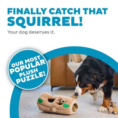Show full view: Outward Hound Hide-A-Squirrel Interactive Squeaky Puzzle Plush Dog Toy, X-Large slide 2 of 11