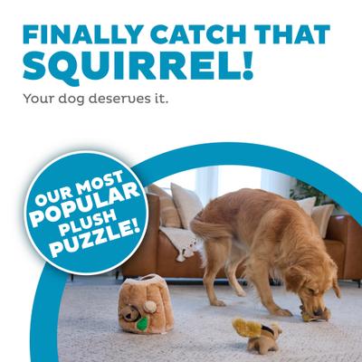 Show full view: Outward Hound Hide-A-Squirrel Interactive Squeaky Puzzle Plush Dog Toy, Large slide 2 of 11