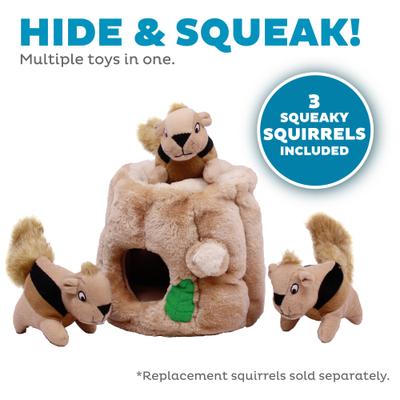 Show full view: Outward Hound Hide-A-Squirrel Interactive Squeaky Puzzle Plush Dog Toy, Medium slide 4 of 12