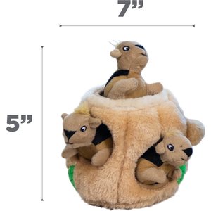 Outward Hound Hide-A-Squirrel Interactive Squeaky Puzzle Plush Dog Toy, Small