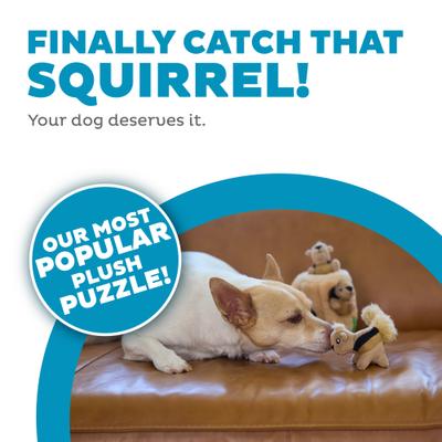 Show full view: Outward Hound Hide-A-Squirrel Interactive Squeaky Puzzle Plush Dog Toy, Small slide 3 of 12
