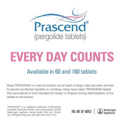 Show full view: Prascend (Pergolide) Tablets for Horses, 1-mg, 60 tablets slide 8 of 11
