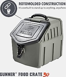 GUNNER Food Crate Dog Food Storage Container, Gunmetal, 30-lb slide 2 of 7