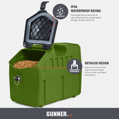 Show full view: GUNNER Food Crate Dog Food Storage Container, Duck Green, 50-lb slide 4 of 8