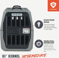 GUNNER G1 Double-Walled Dog Kennel, Gunmetal, Intermediate slide 2 of 7