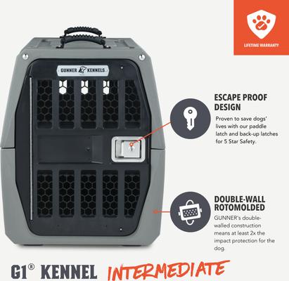 Show full view: GUNNER G1 Double-Walled Dog Kennel, Gunmetal, Intermediate slide 3 of 7