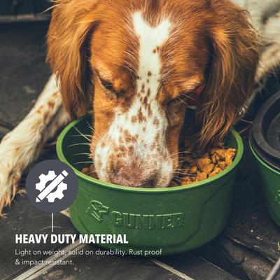 Show full view: GUNNER Spill-Proof Lid Non-Skid Plastic Dog Bowl, Duck Green slide 6 of 7