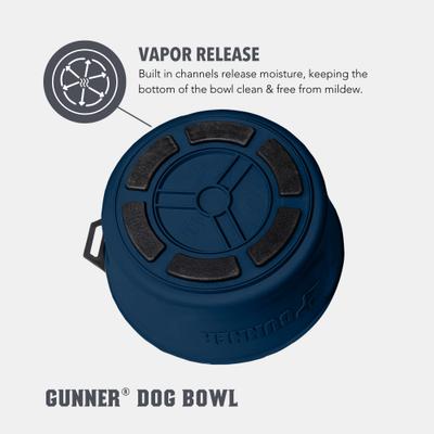 Show full view: GUNNER Spill-Proof Lid Non-Skid Plastic Dog Bowl, Navy slide 5 of 8