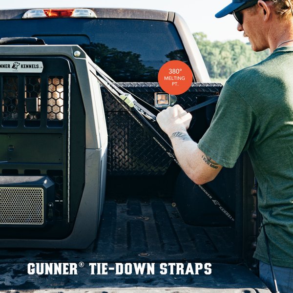 GUNNER Dog Kennel Tie-Down Strap Kit, Black, 8-ft