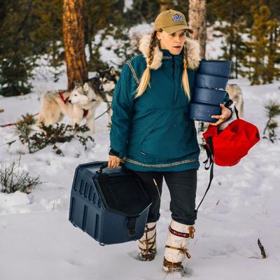 Show full view: GUNNER Spill-Proof Lid Non-Skid Plastic Dog Bowl, Navy slide 7 of 8