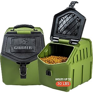 GUNNER Food Crate Dog Food Storage Container, Duck Green, 30-lb