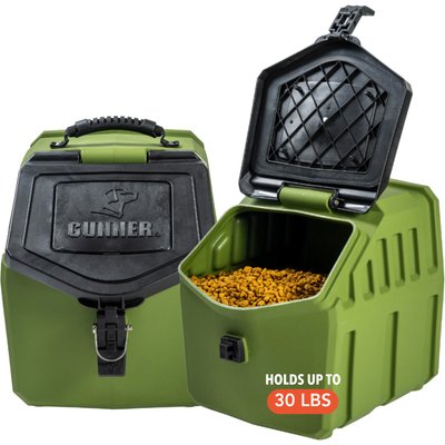 GUNNER GUNNER Food Crate Dog Food Storage Container, Duck Green, 30-lb